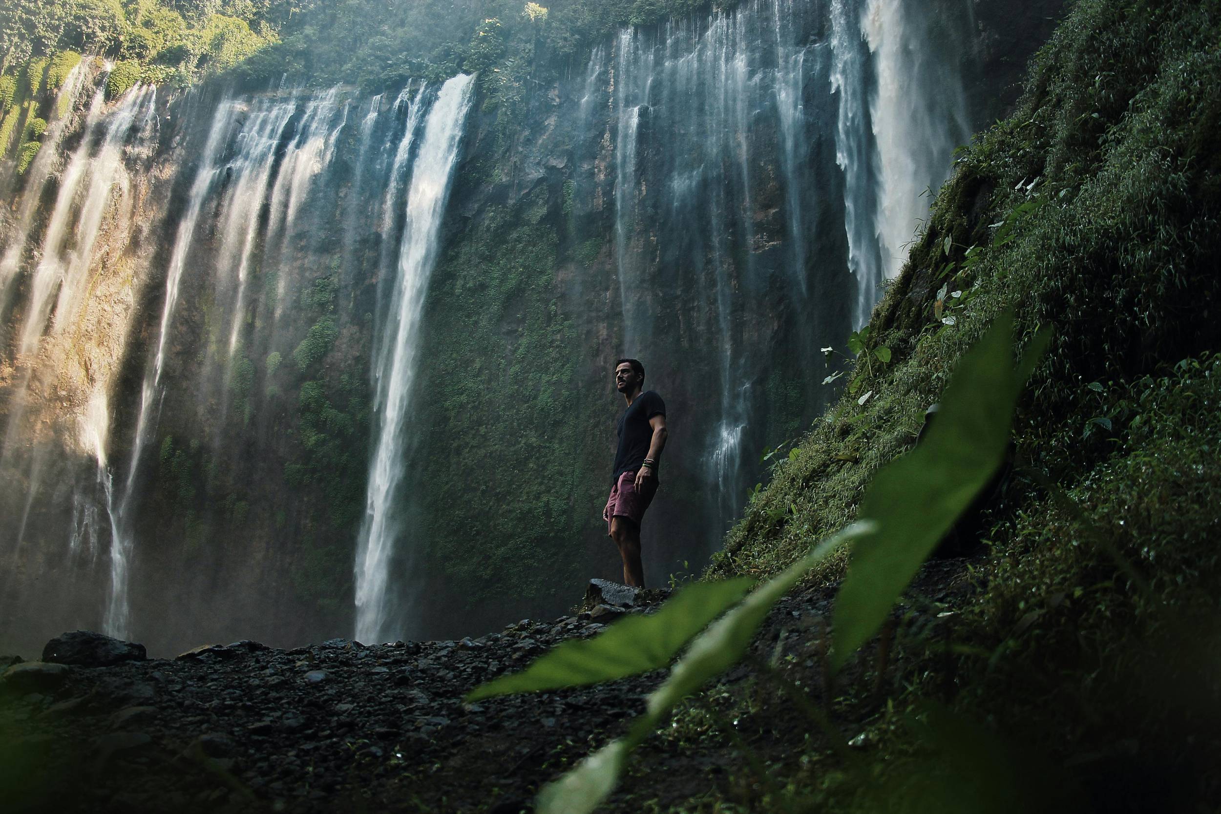 The majestic Kawasan Falls surrounded by lush greenery in Cebu.