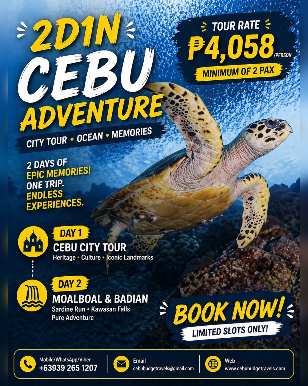 2 Days 1 Night Cebu City and Oslob & Badian tour package