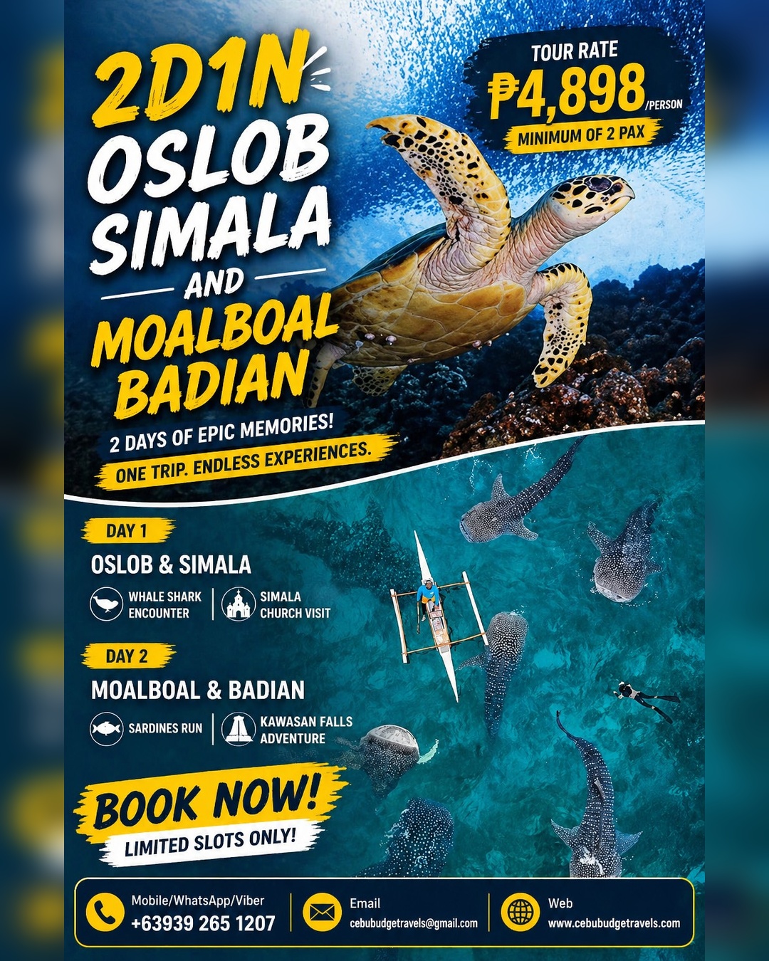 2 DOslob & Badian tour package